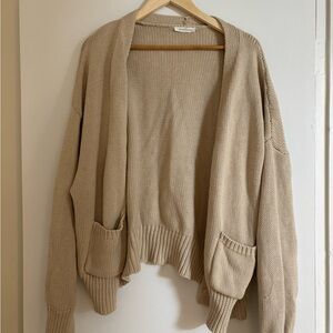 Cozy Neuflora Beige Cardigan Sweater
